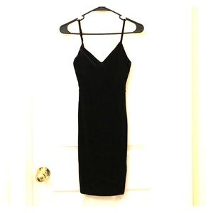 Black velvet bodycon dress